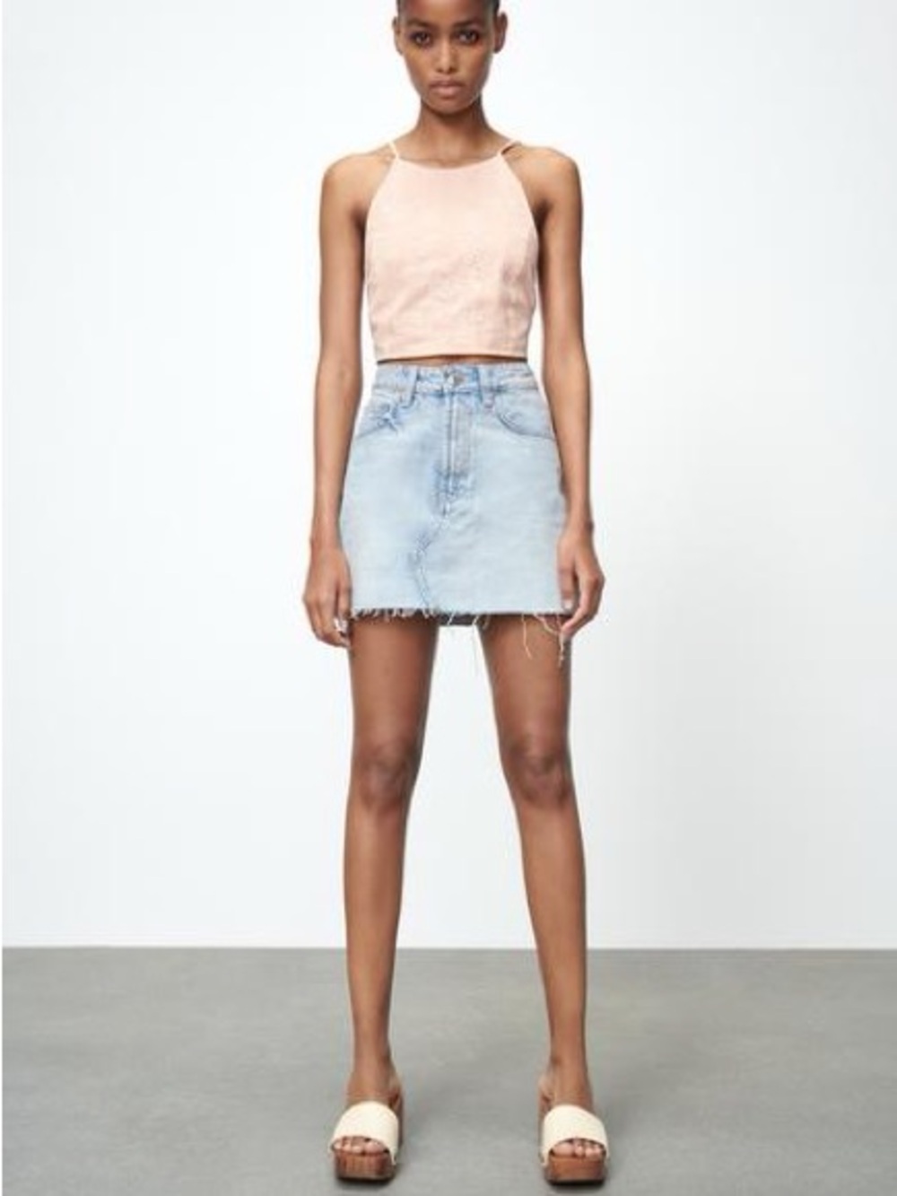 Zara Light Blue Denim Mini Skirt
